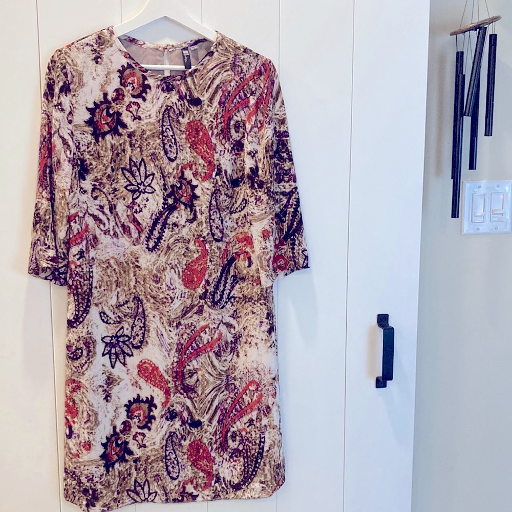 Lotus Flower / Hemp plant / Paisley Motif Eco-friendly Shift Dress KUT Size 6
